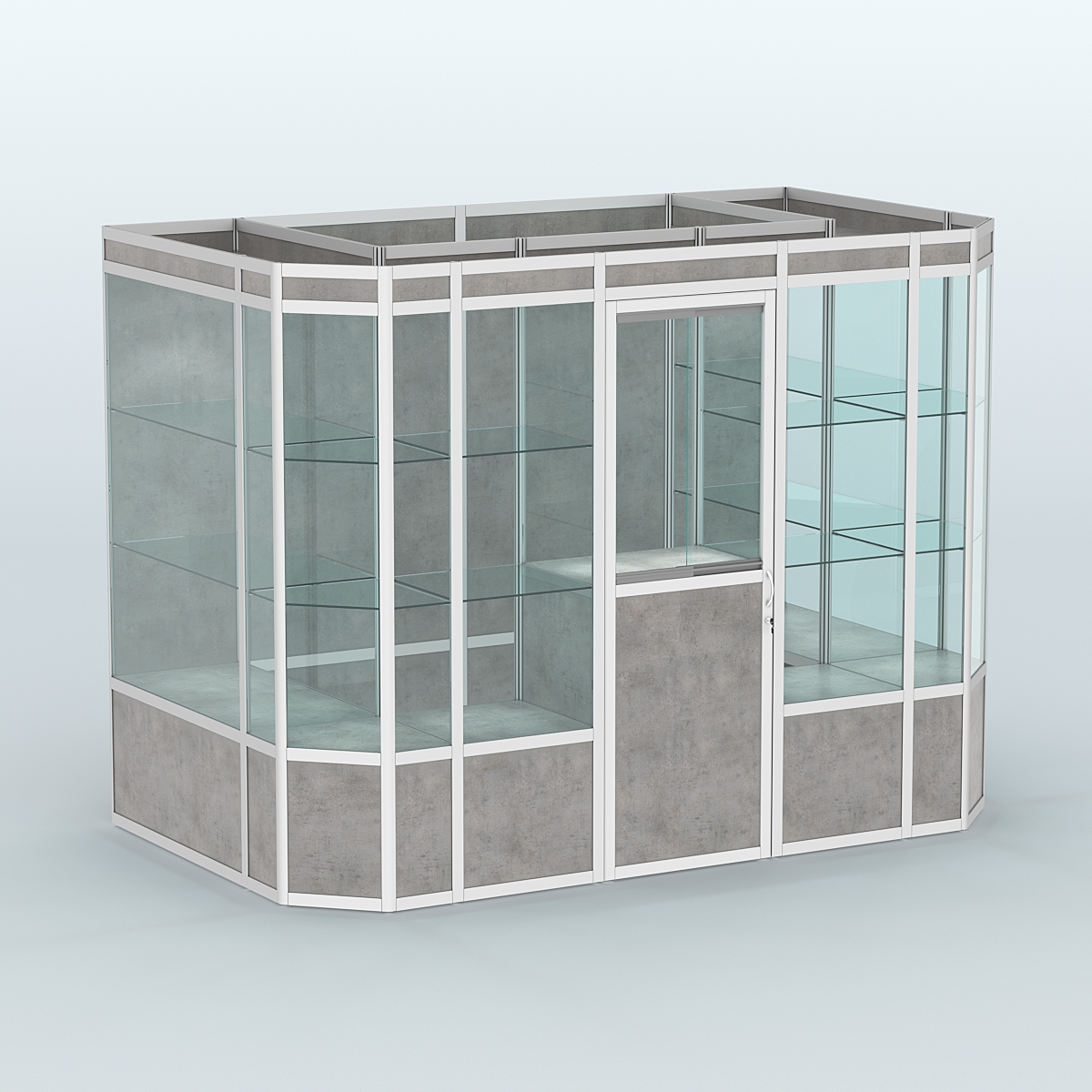 Павильон из профиля пристенный №10а (4,05 кв.м) Бетон Чикаго светло-серый F186 ST9