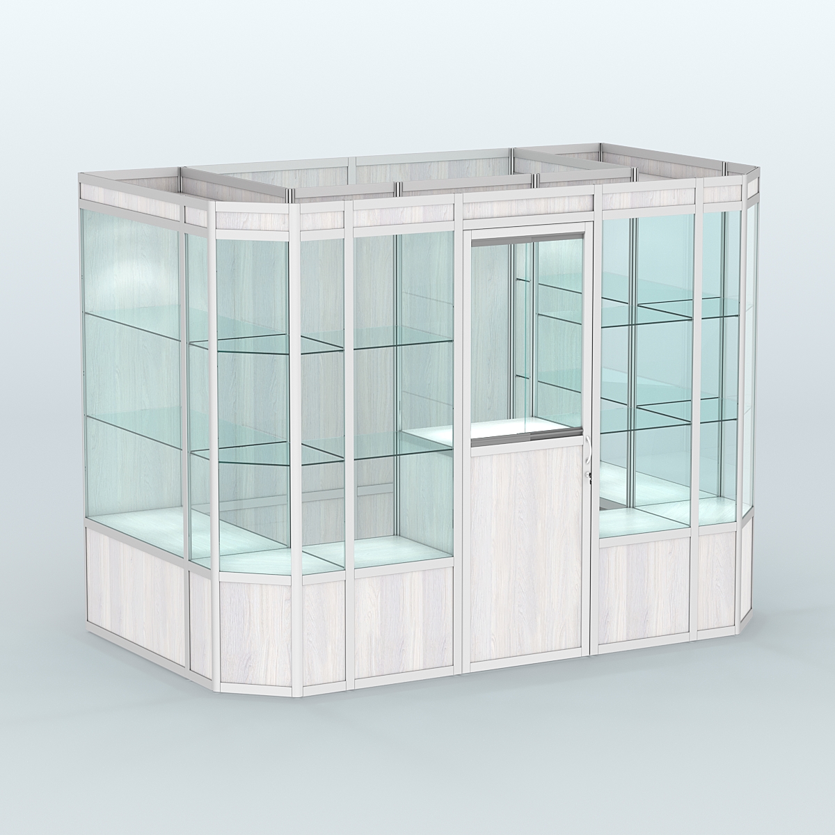 Павильон из профиля пристенный №10а (4,05 кв.м) Ясень Анкор светлый