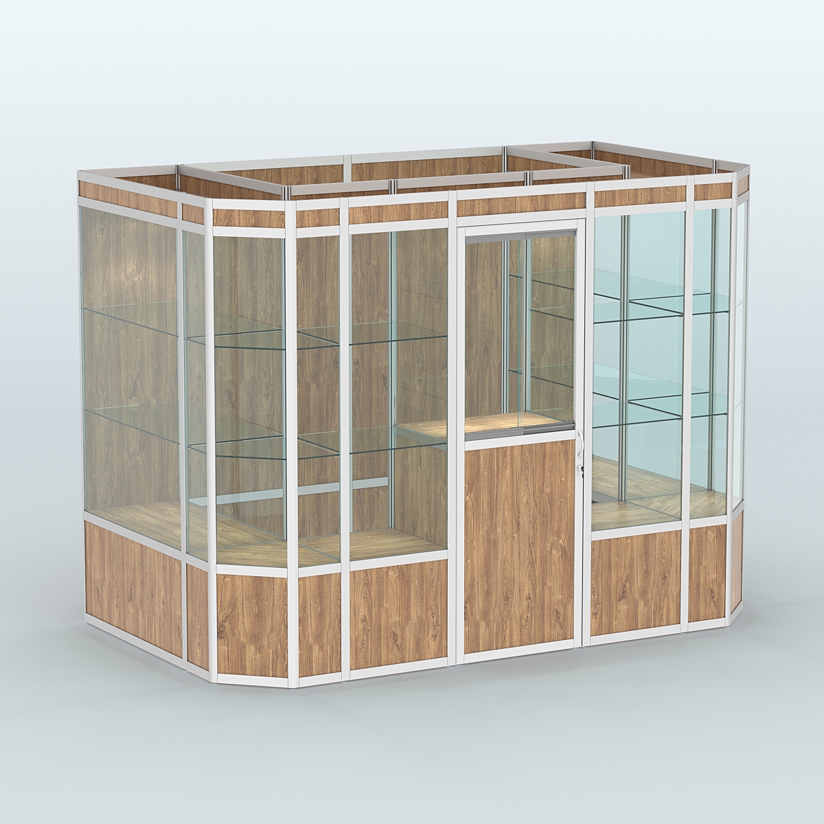 Павильон из профиля пристенный №10а (4,05 кв.м) Дуб Канзас коричневый