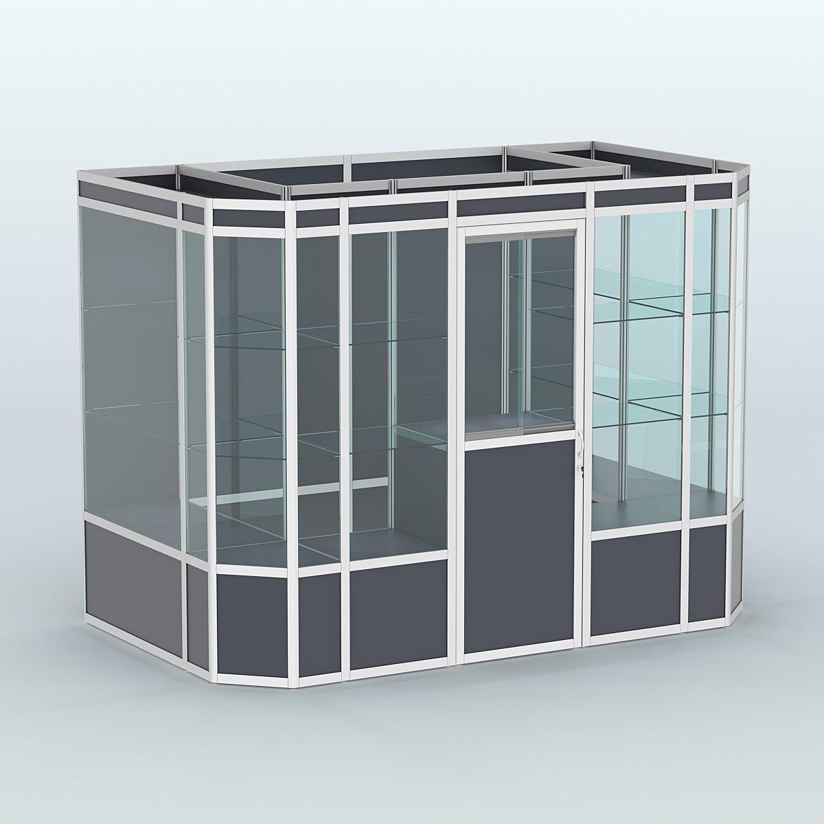 Павильон из профиля пристенный №10а (4,05 кв.м) Антрацит