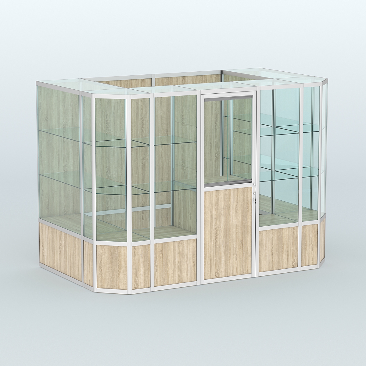 Павильон из профиля пристенный №10б (4,05 кв.м) Дуб Сонома