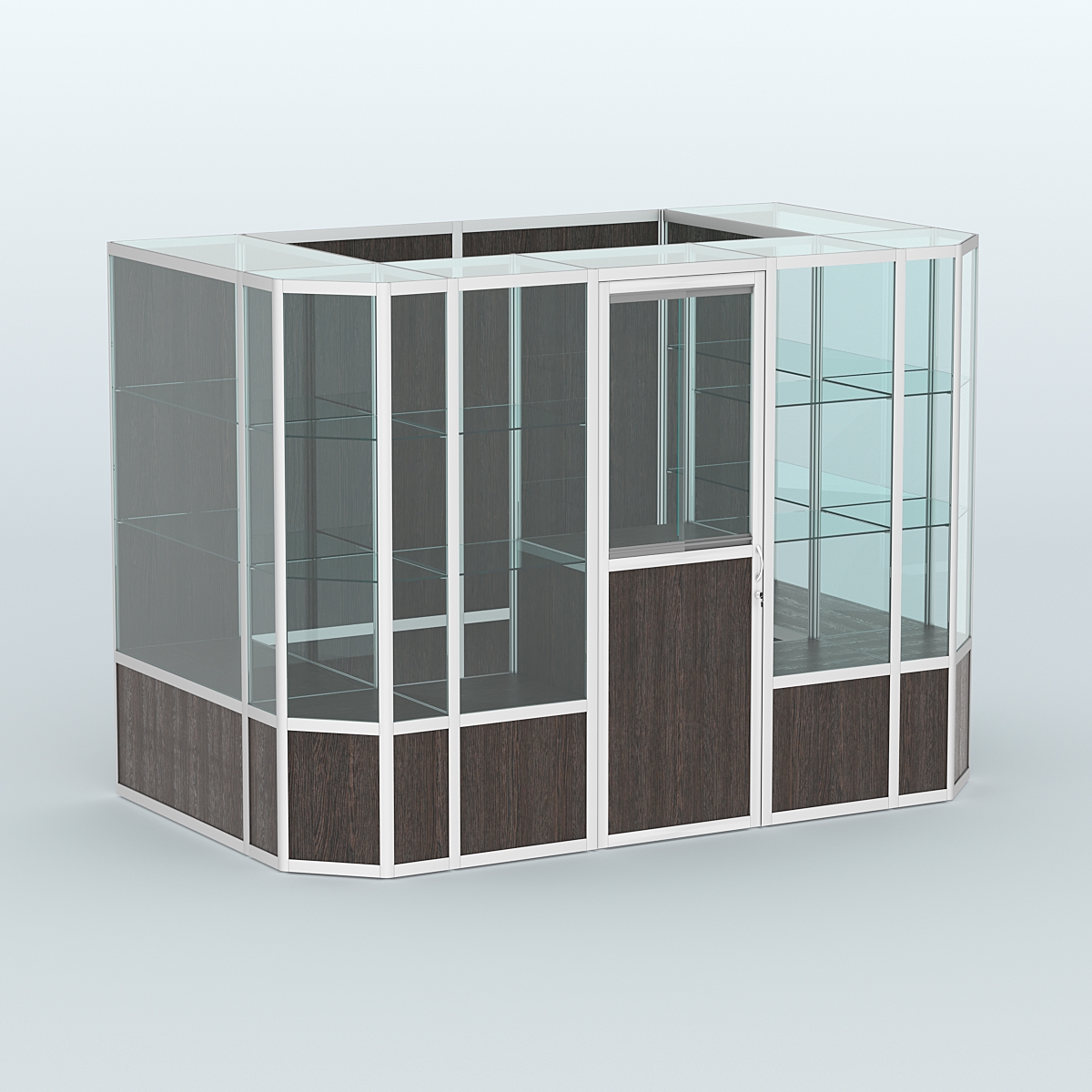 Павильон из профиля пристенный №10б (4,05 кв.м) Дуб Венге