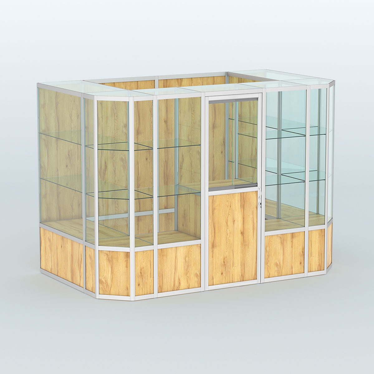 Павильон из профиля пристенный №10б (4,05 кв.м) Дуб Золотистый