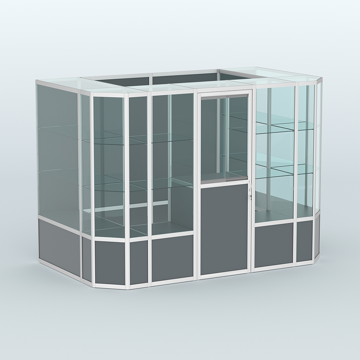 Павильон из профиля пристенный №10б (4,05 кв.м) Темно-Серый