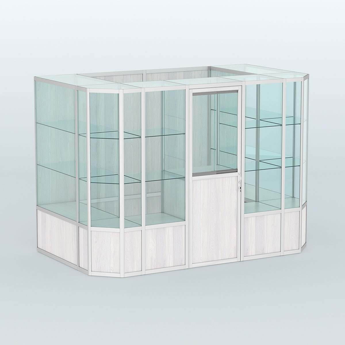 Павильон из профиля пристенный №10б (4,05 кв.м) Ясень Анкор светлый