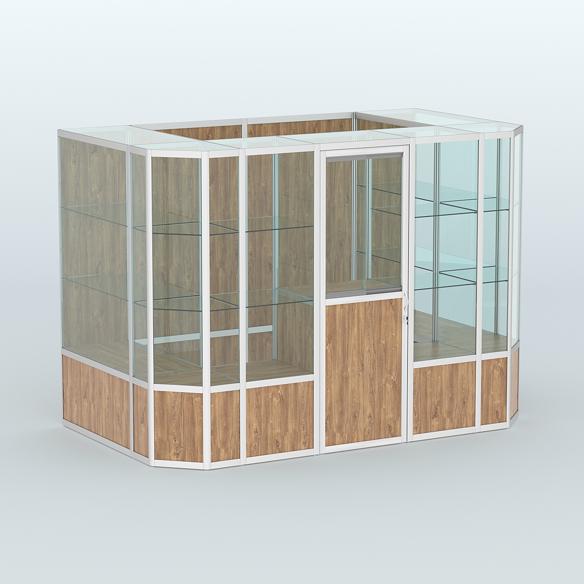 Павильон из профиля пристенный №10б (4,05 кв.м) Дуб Канзас коричневый