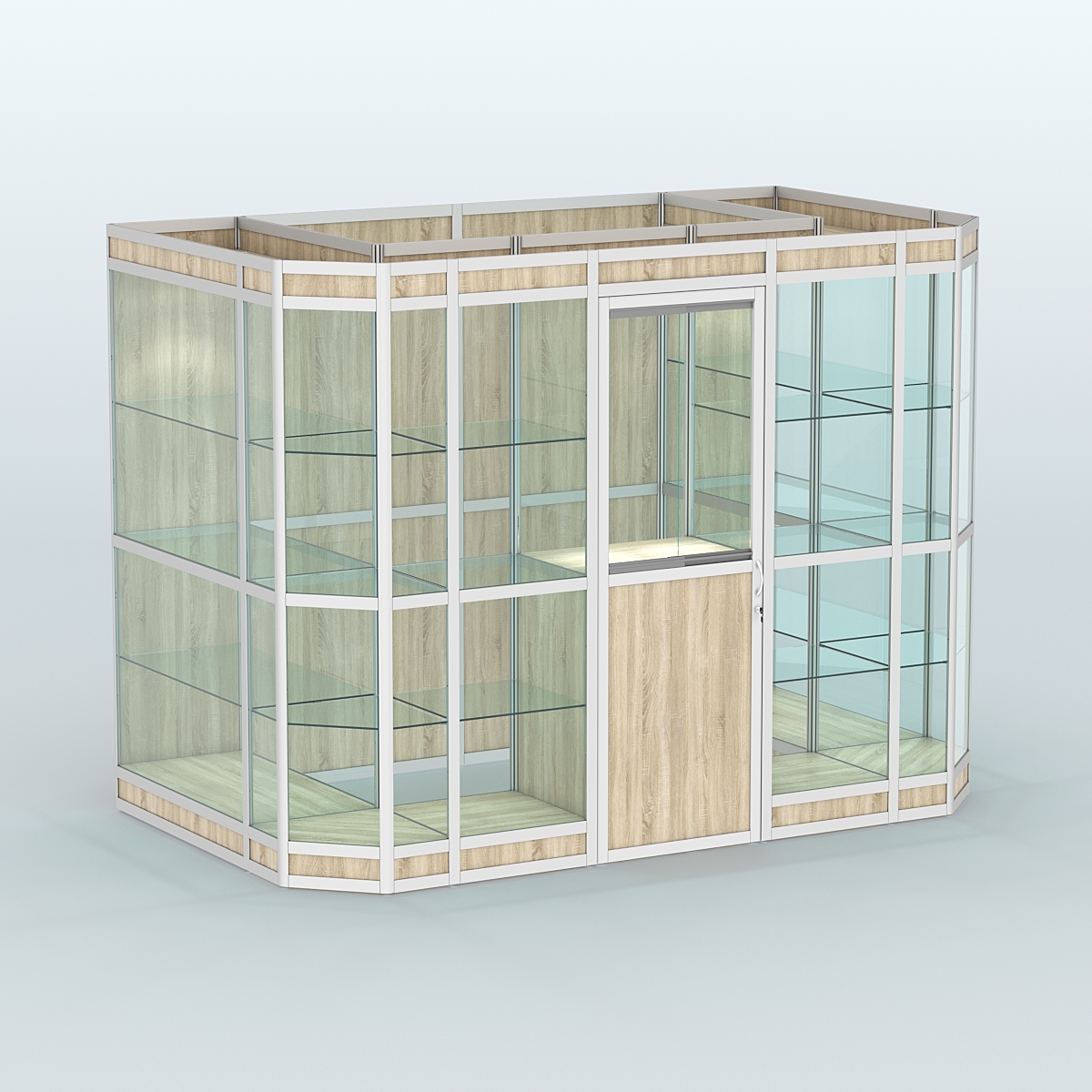 Павильон из профиля пристенный №10в (4,05 кв.м) Дуб Сонома