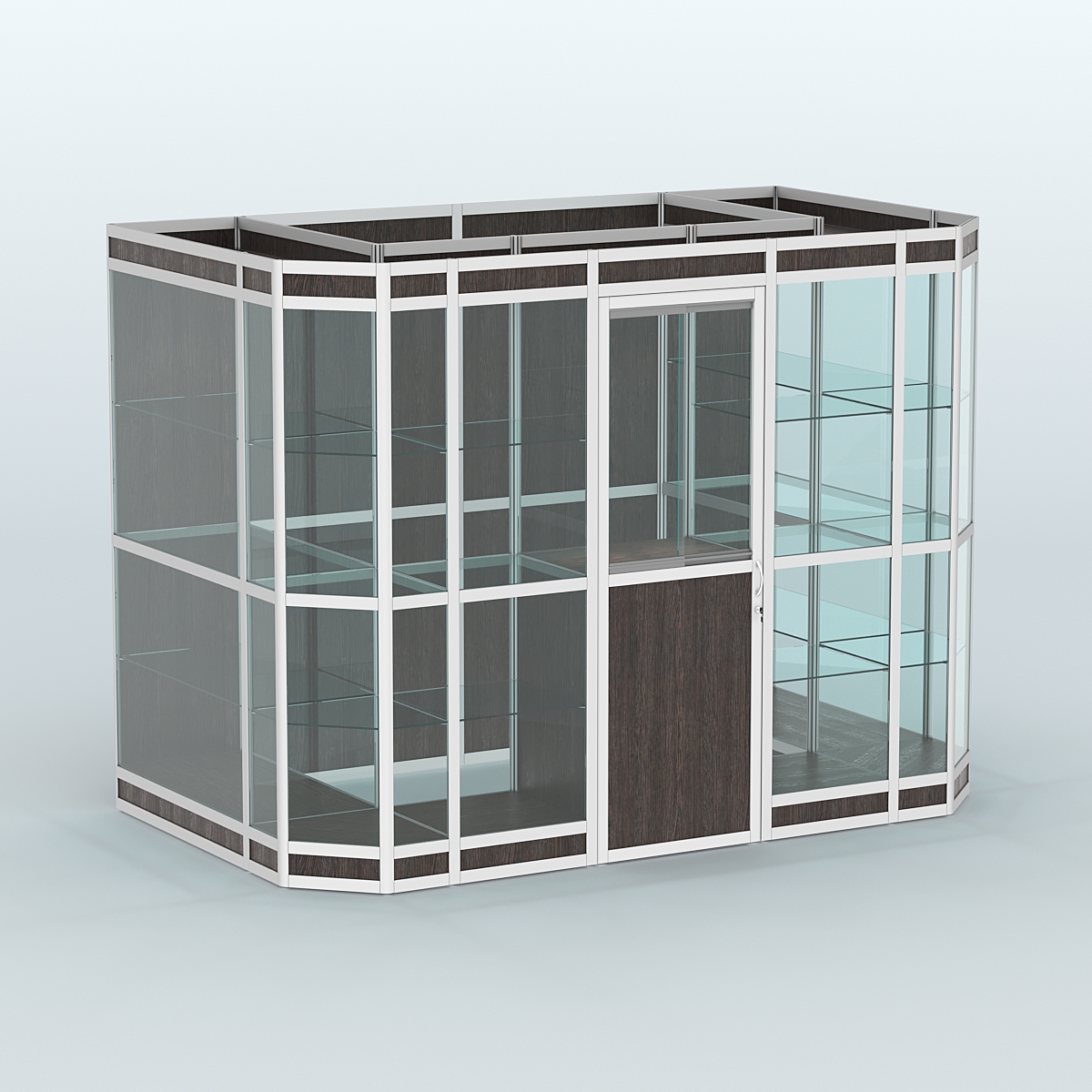 Павильон из профиля пристенный №10в (4,05 кв.м) Дуб Венге