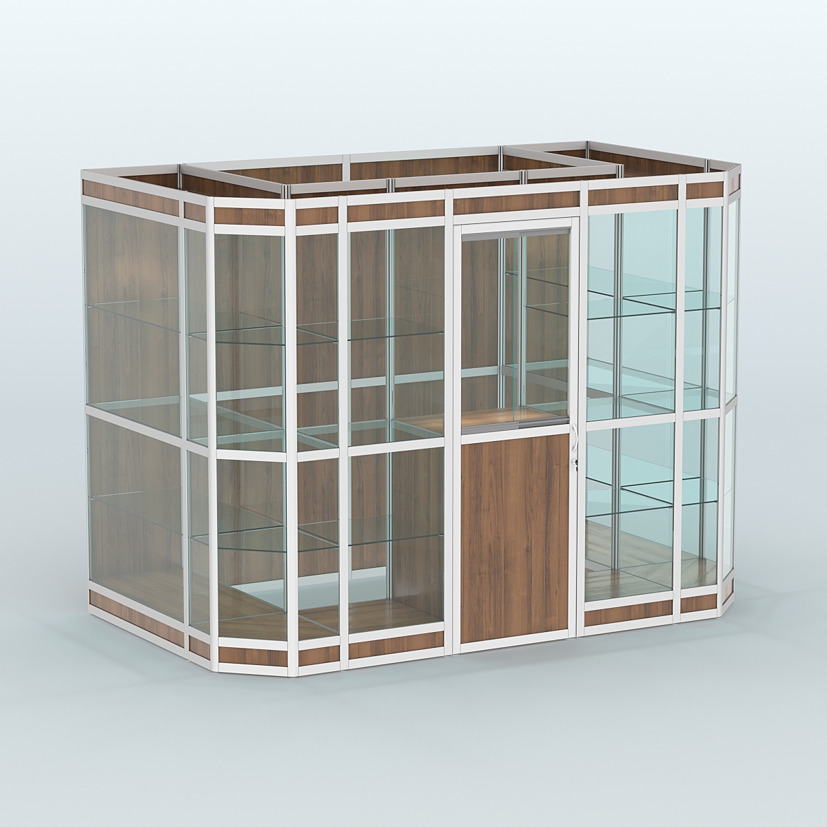 Павильон из профиля пристенный №10в (4,05 кв.м) Орех