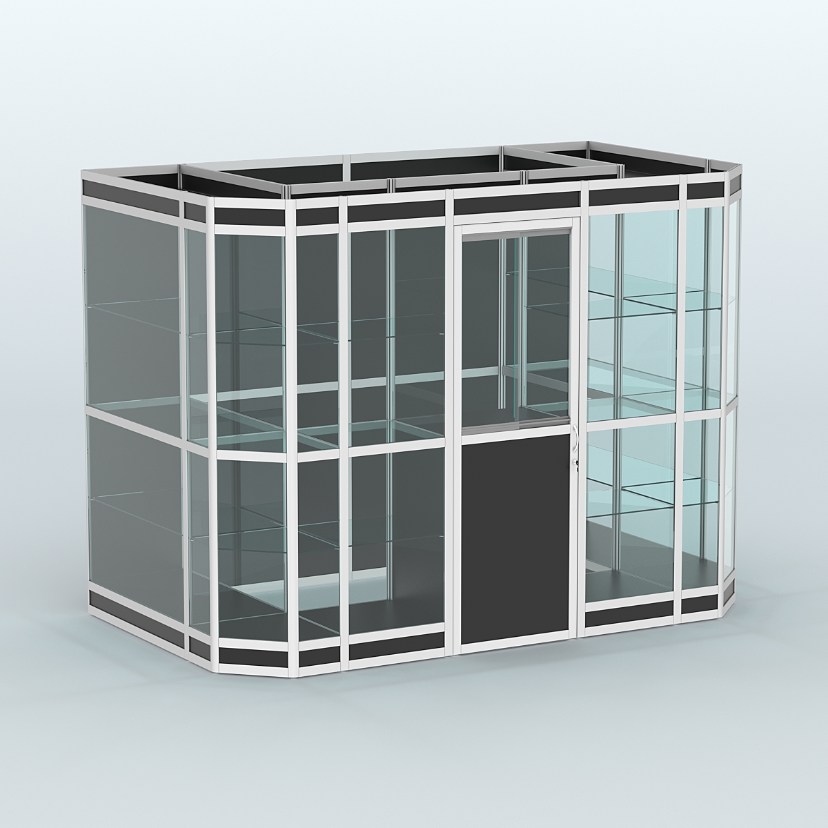 Павильон из профиля пристенный №10в (4,05 кв.м) Черный