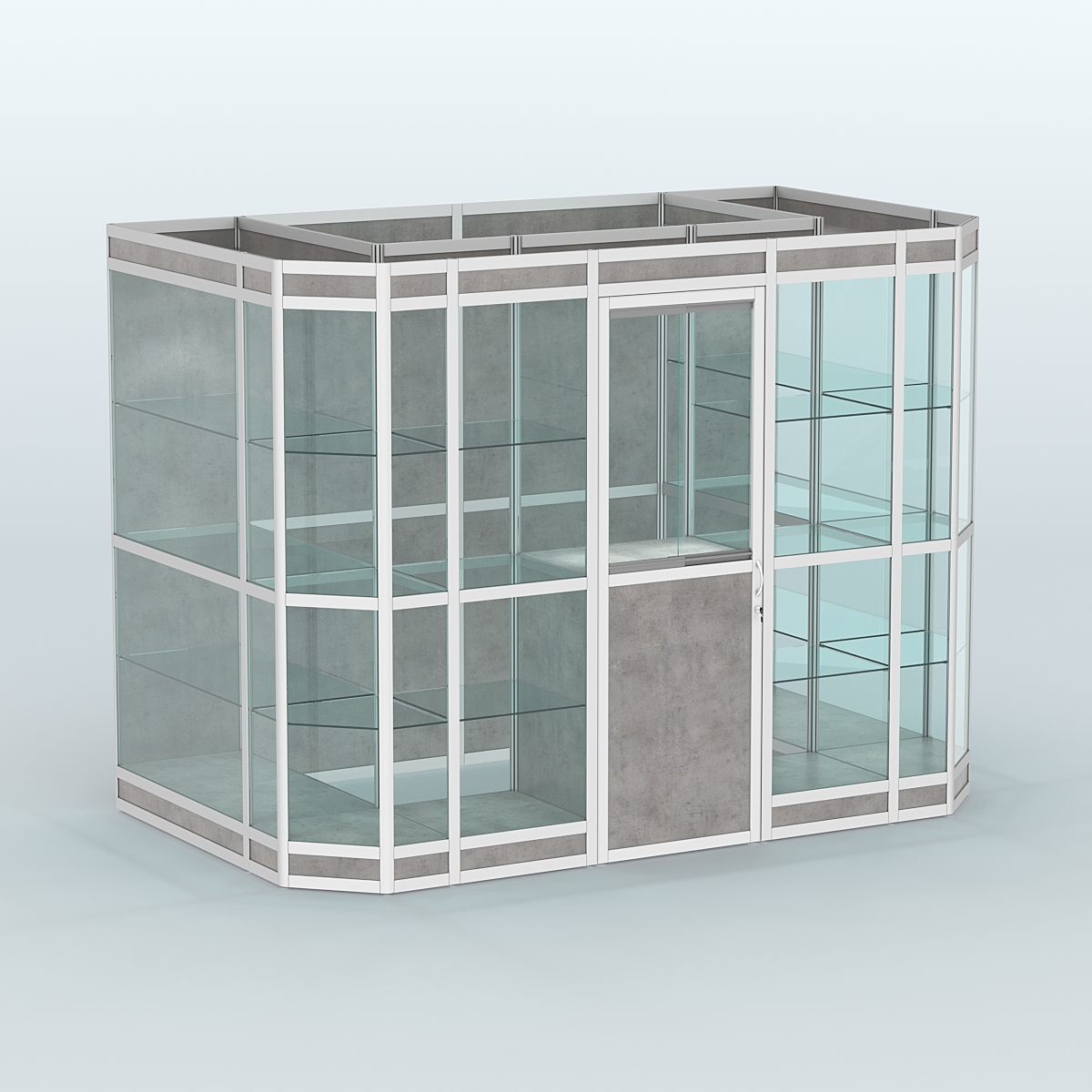 Павильон из профиля пристенный №10в (4,05 кв.м) Бетон Чикаго светло-серый F186 ST9