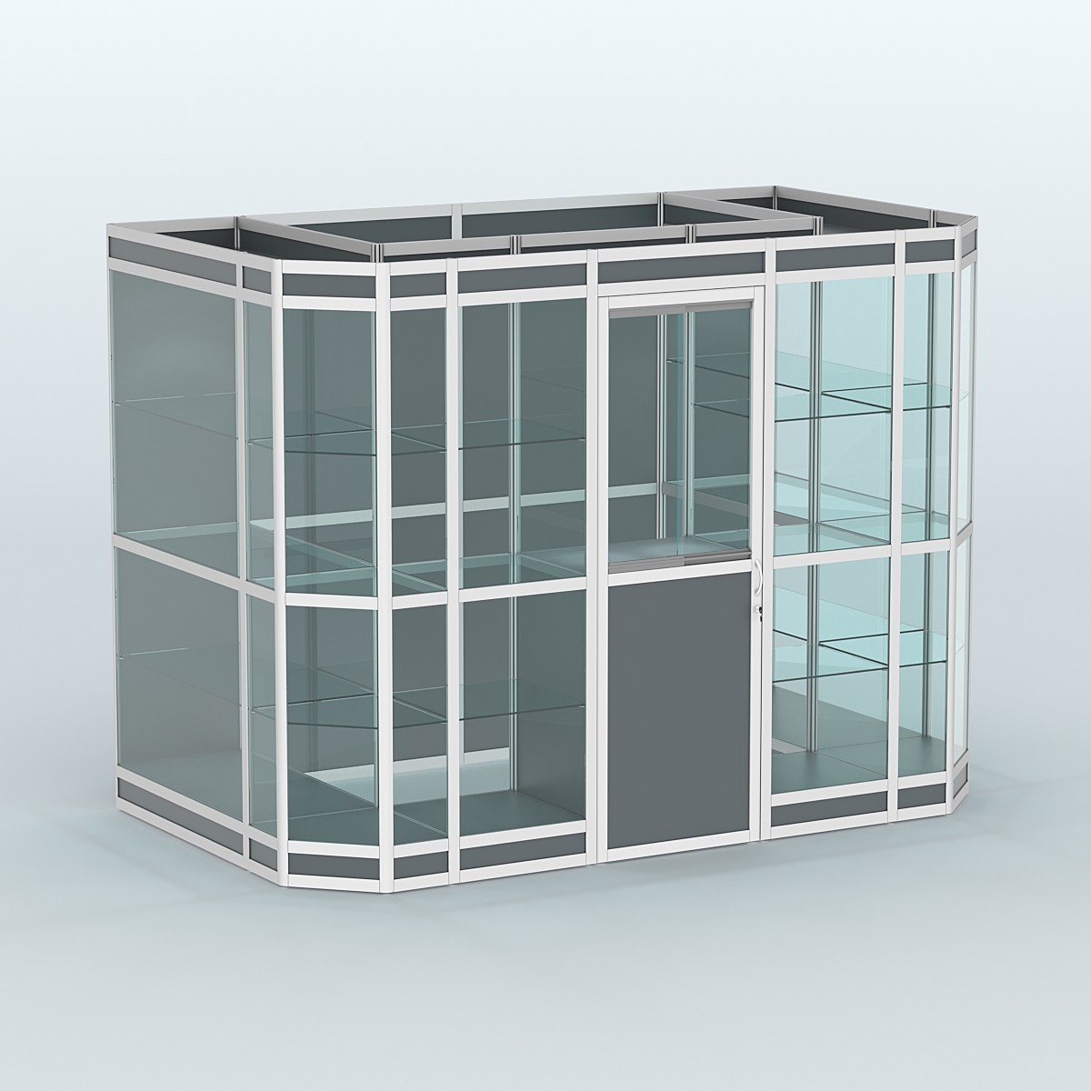 Павильон из профиля пристенный №10в (4,05 кв.м) Темно-Серый