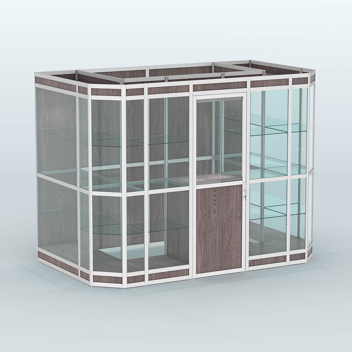 Павильон из профиля пристенный №10в (4,05 кв.м) Ясень Анкор темный