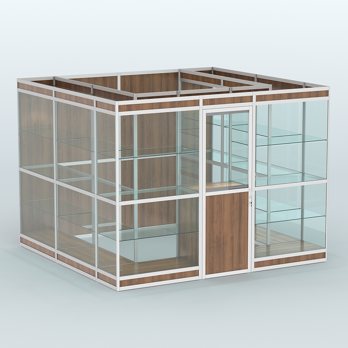 Павильон из профиля пристенный №9в (6,75 кв. м) Орех