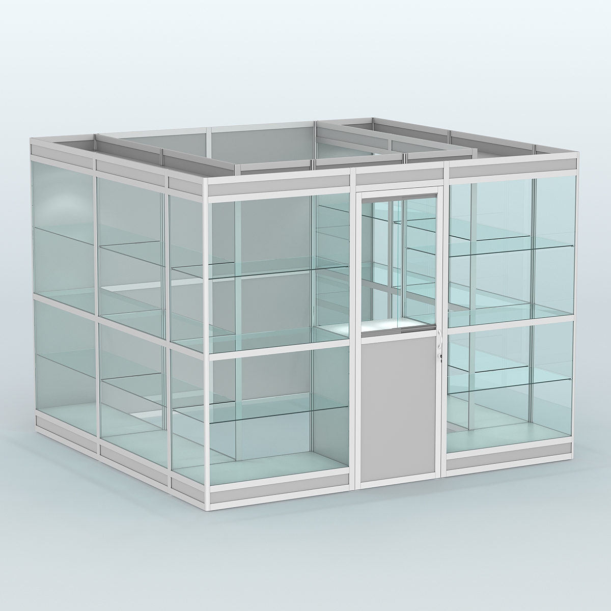 Павильон из профиля пристенный №9в (6,75 кв. м) Серый