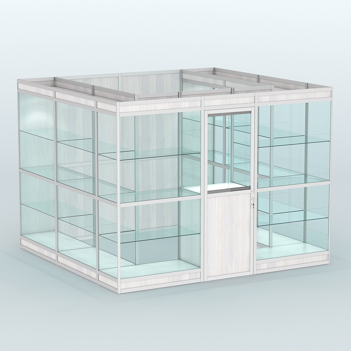 Павильон из профиля пристенный №9в (6,75 кв. м) Ясень Анкор светлый