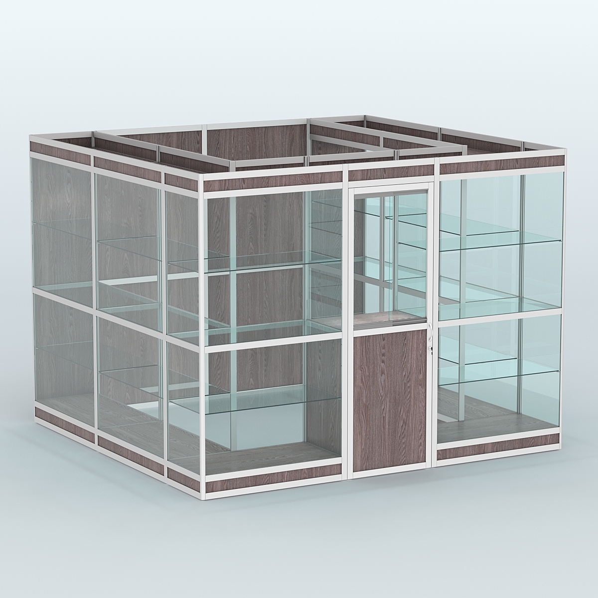 Павильон из профиля пристенный №9в (6,75 кв. м) Ясень Анкор темный