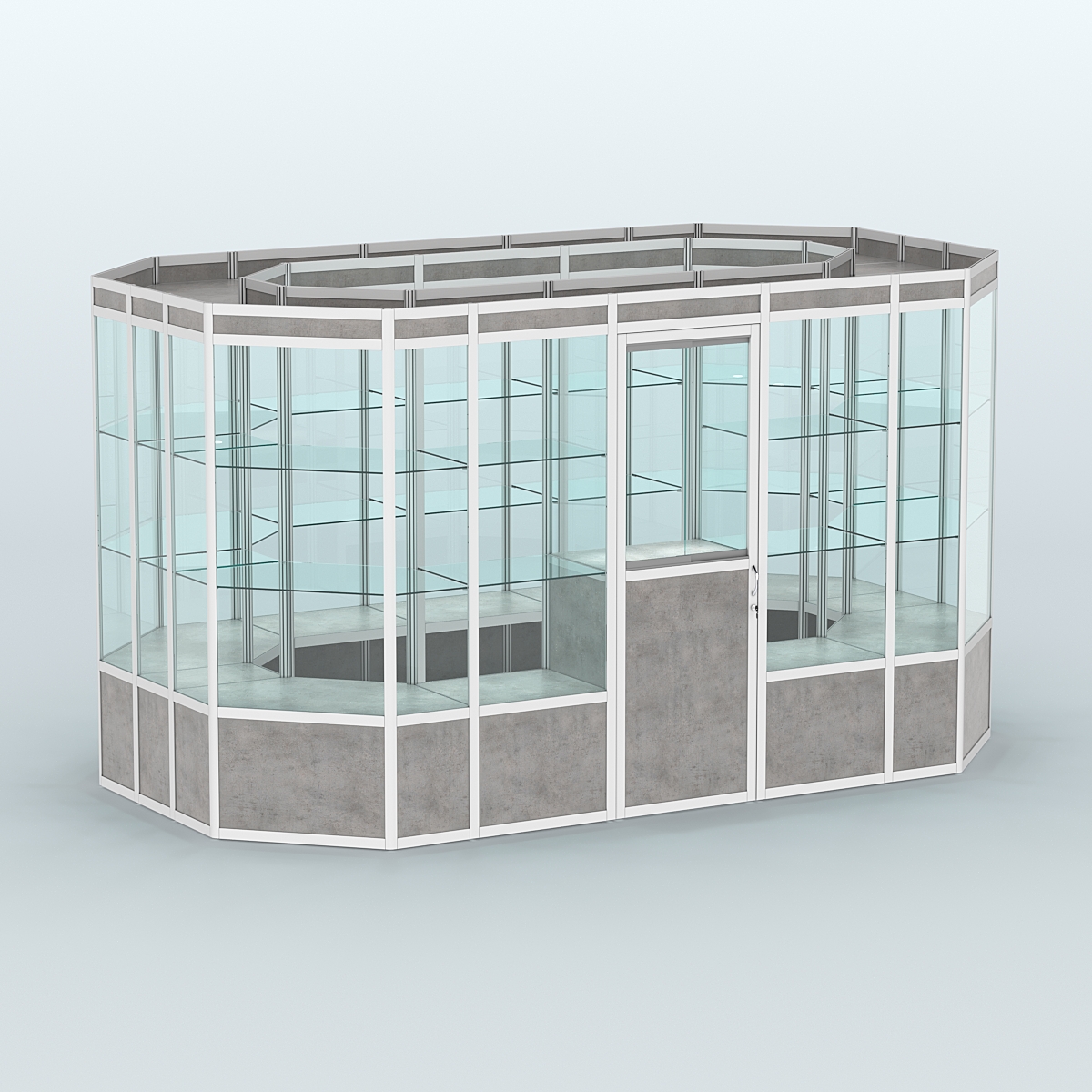 Павильон из профиля островной №5а Бетон Чикаго светло-серый F186 ST9