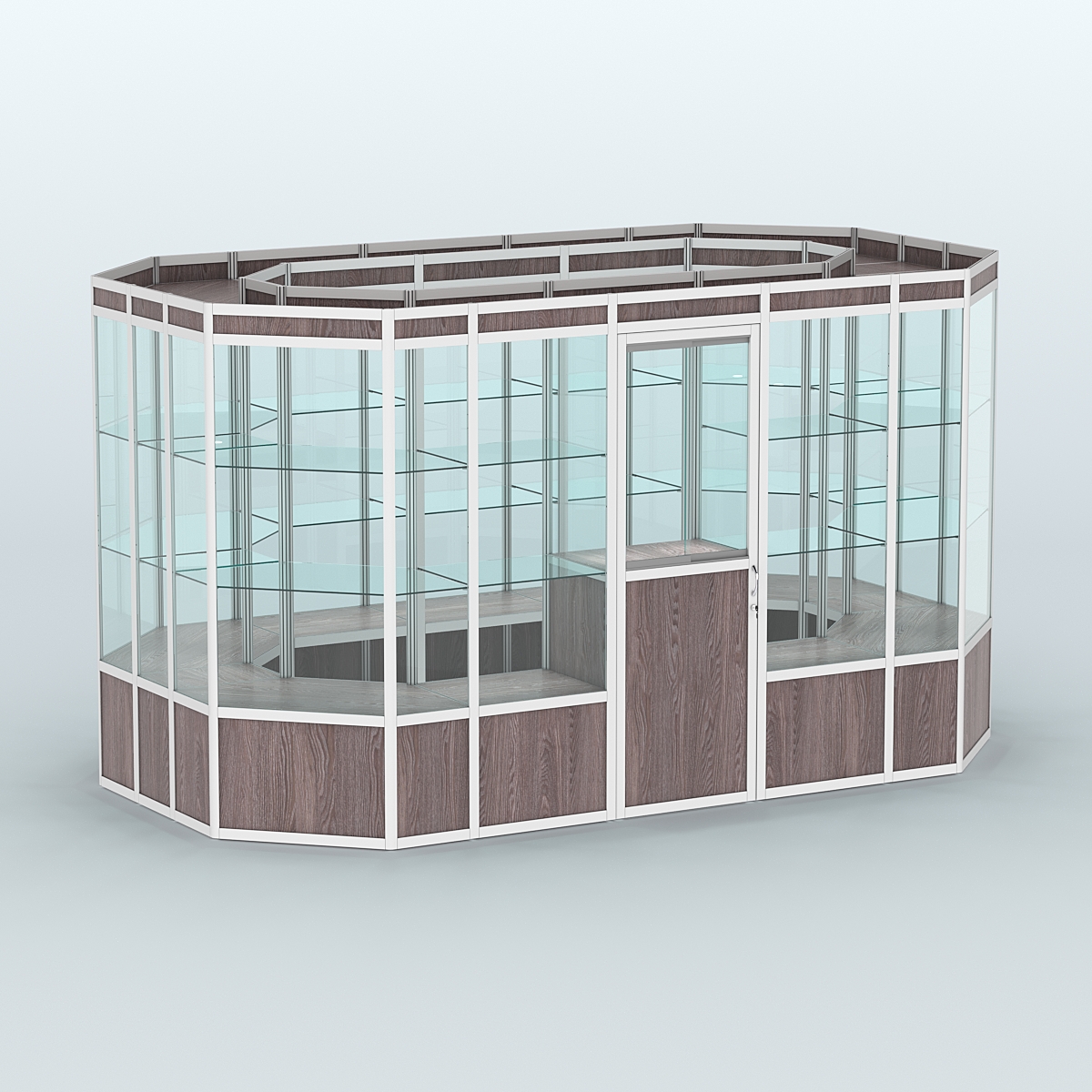 Павильон из профиля островной №5а Ясень Анкор темный