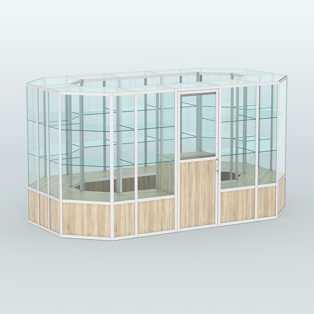 Павильон из профиля островной №5б Дуб Сонома