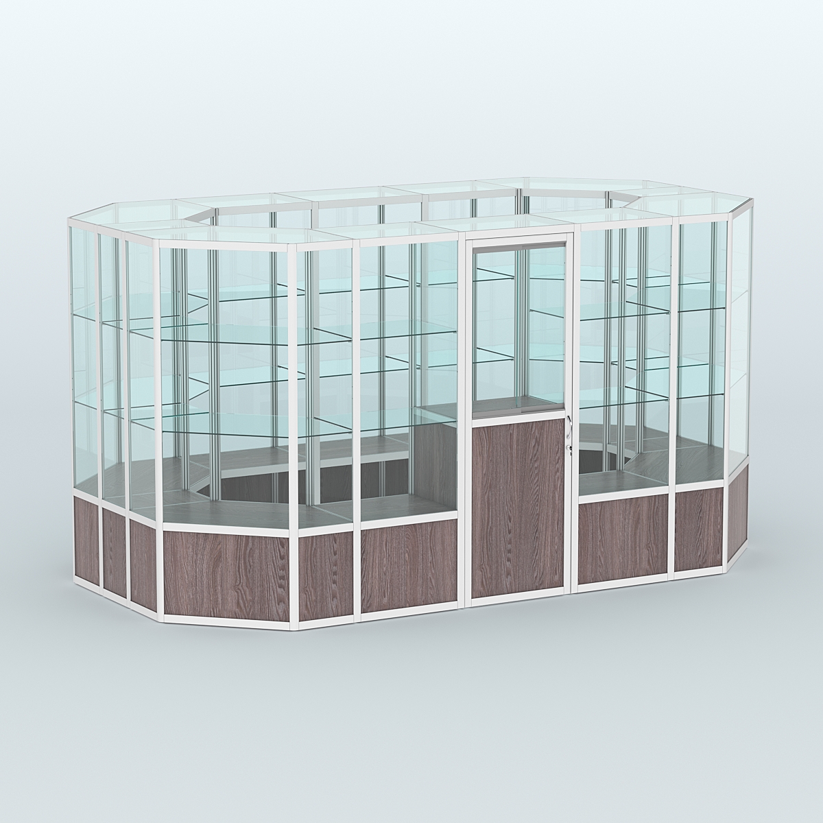 Павильон из профиля островной №5б Ясень Анкор темный