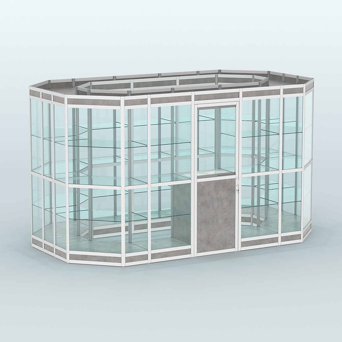 Павильон из профиля островной №5в Бетон Чикаго светло-серый F186 ST9