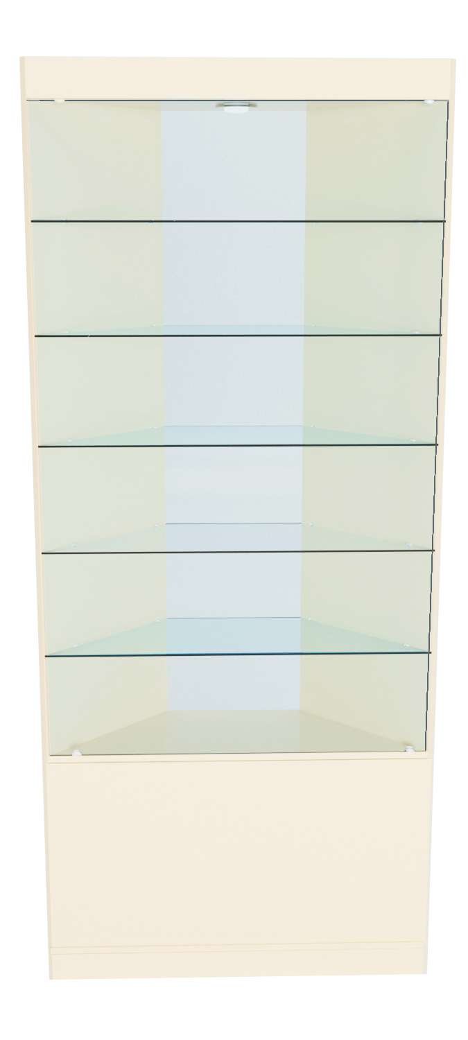 Витрина №5 из ДСП (угловая) Крем Вайс