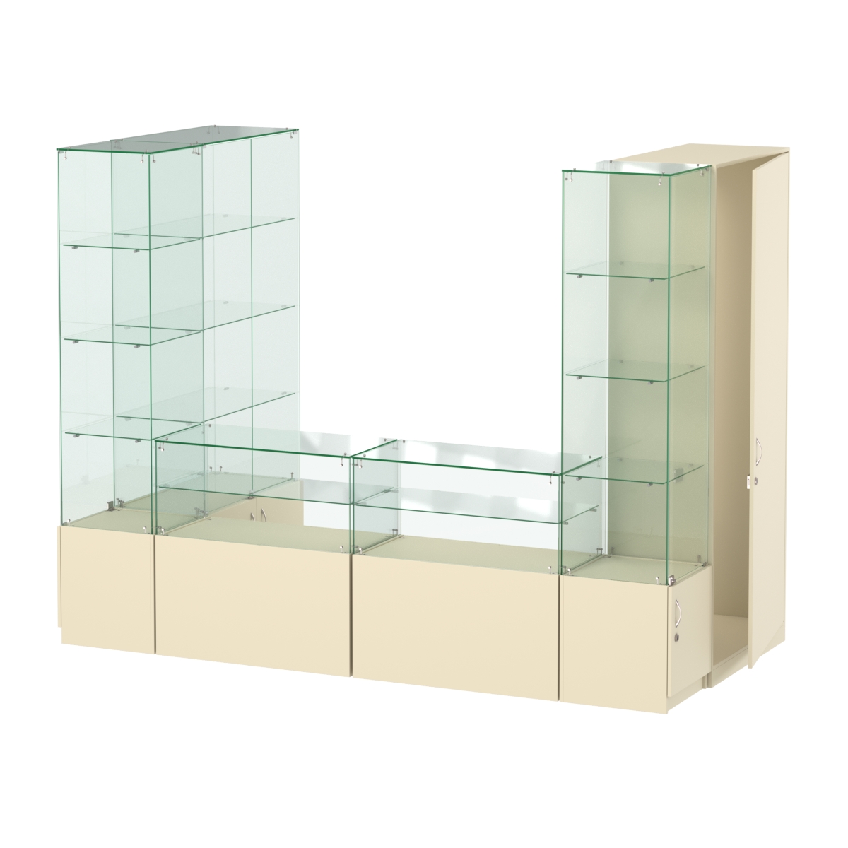 Павильон ИСТРА пристенный №5б (3, 64 кв.м) Крем Вайс