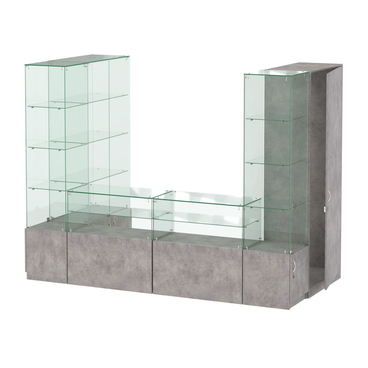 Павильон ИСТРА пристенный №5б (3, 64 кв.м) Бетон Чикаго светло-серый F186 ST9