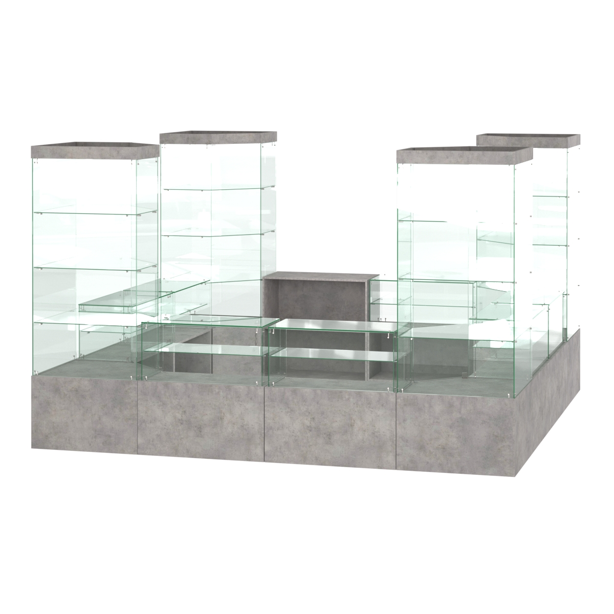 Павильон ИСТРА островной №2а (11, 35 кв.м) Бетон Чикаго светло-серый F186 ST9