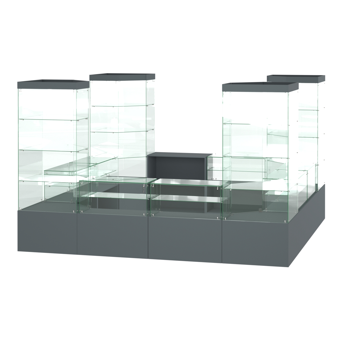 Павильон ИСТРА островной №2а (11, 35 кв.м) Темно-Серый