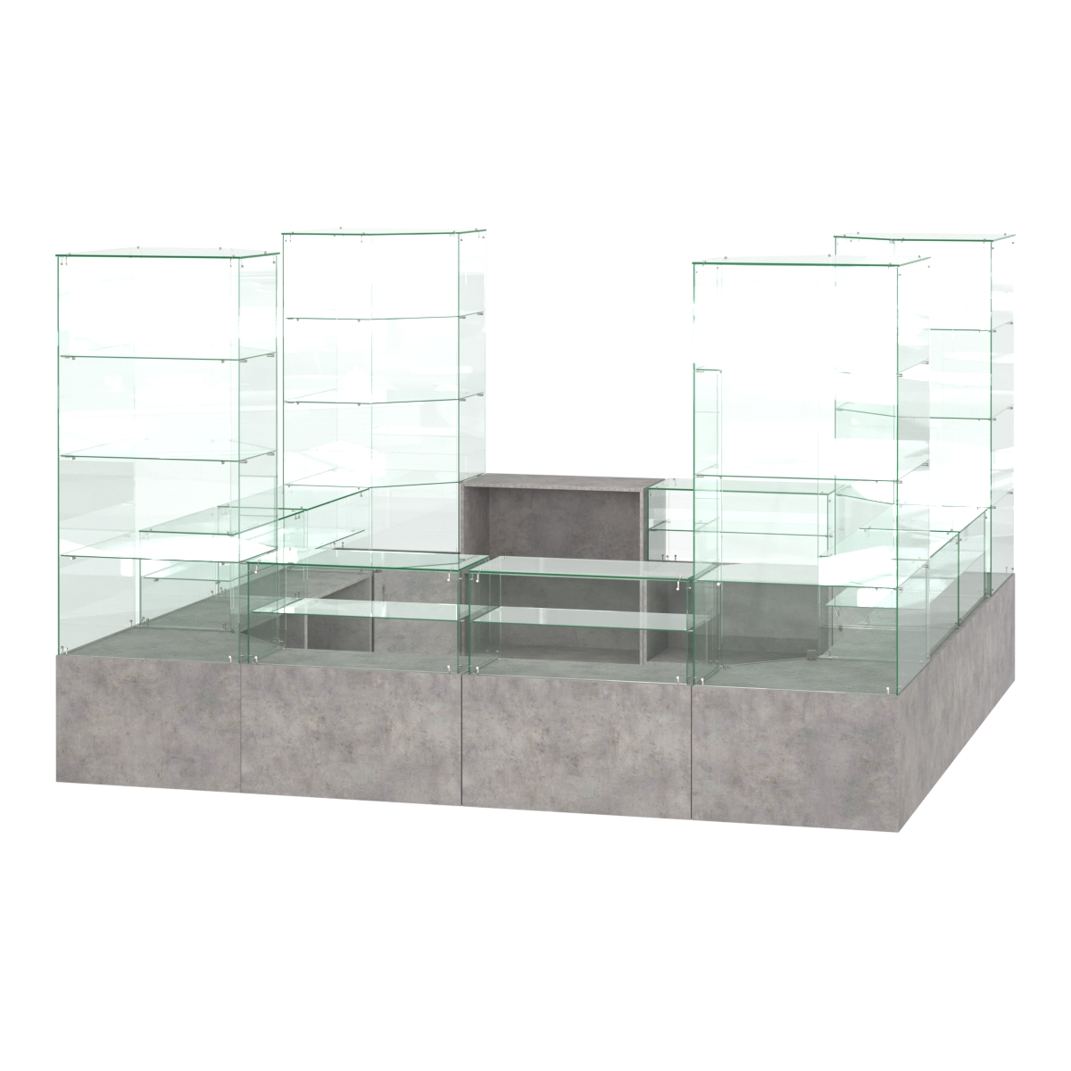 Павильон ИСТРА островной №2б (11, 35 кв.м) Бетон Чикаго светло-серый F186 ST9