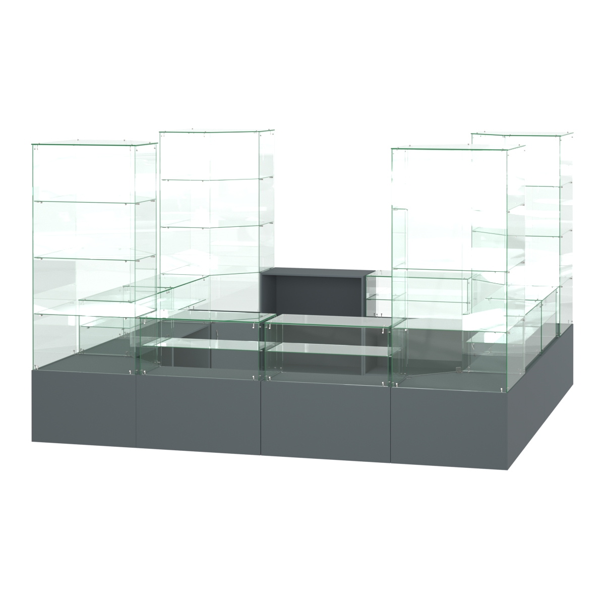 Павильон ИСТРА островной №2б (11, 35 кв.м) Темно-Серый