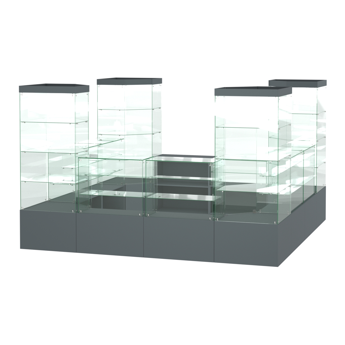 Павильон ИСТРА островной №3а (11, 35 кв.м) Темно-Серый