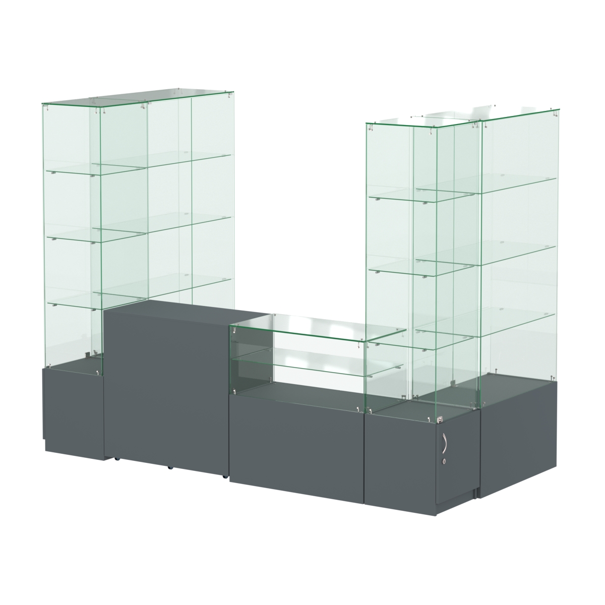 Павильон ИСТРА пристенный №7б (3, 64 кв.м) Темно-Серый