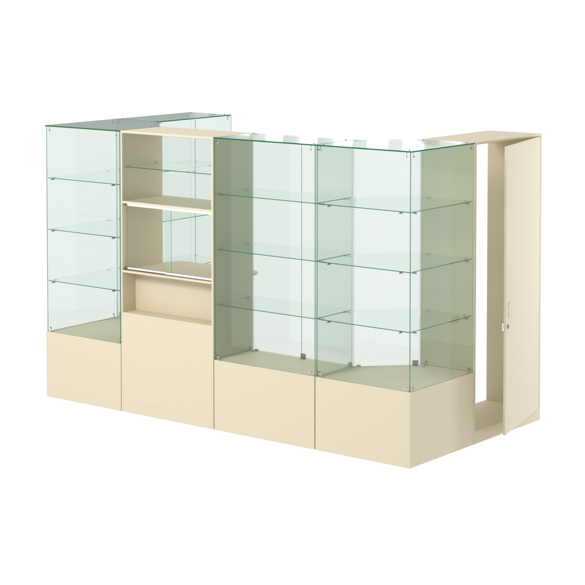 Павильон ИСТРА пристенный №1б (5, 87 кв.м) Крем Вайс