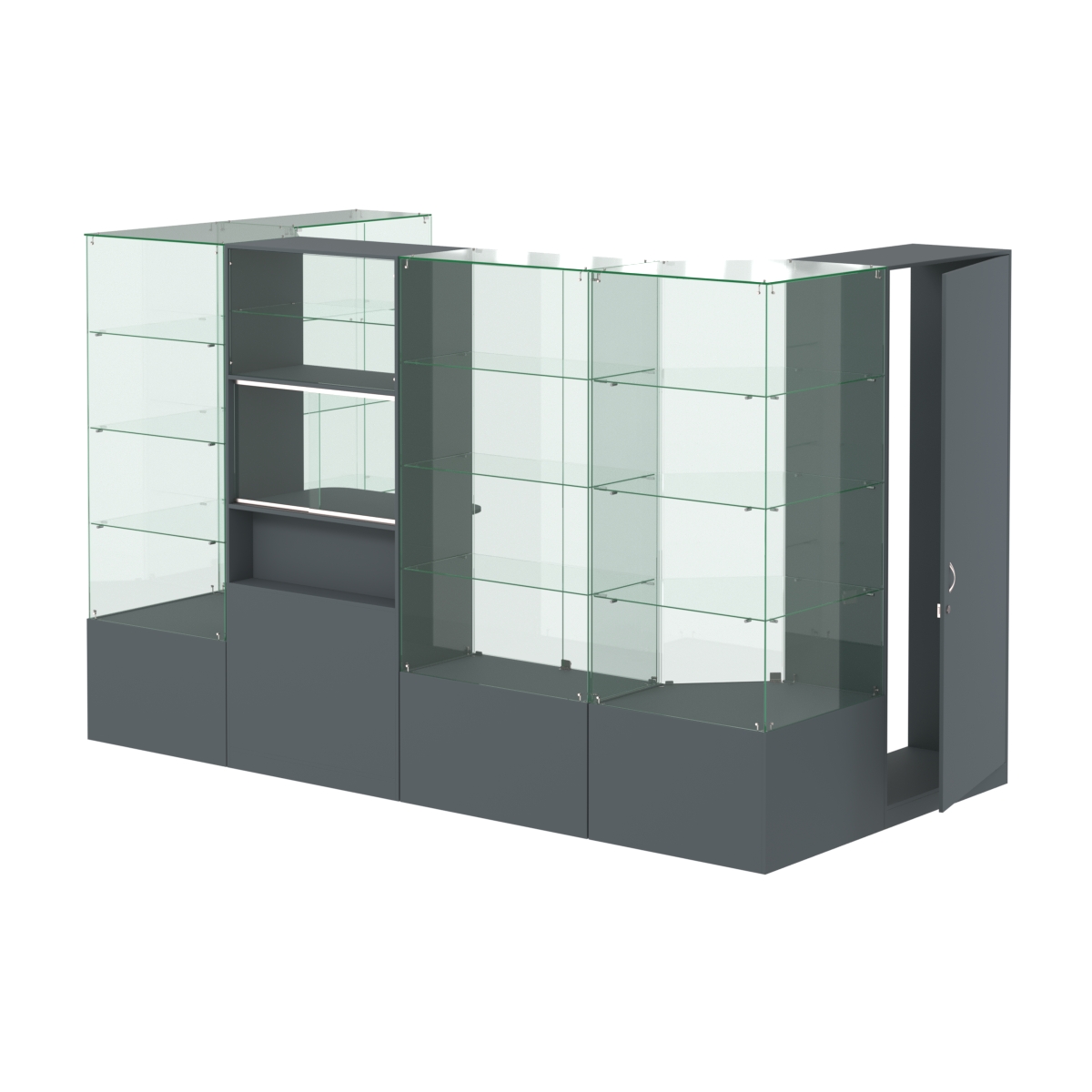 Павильон ИСТРА пристенный №1б (5, 87 кв.м) Темно-Серый