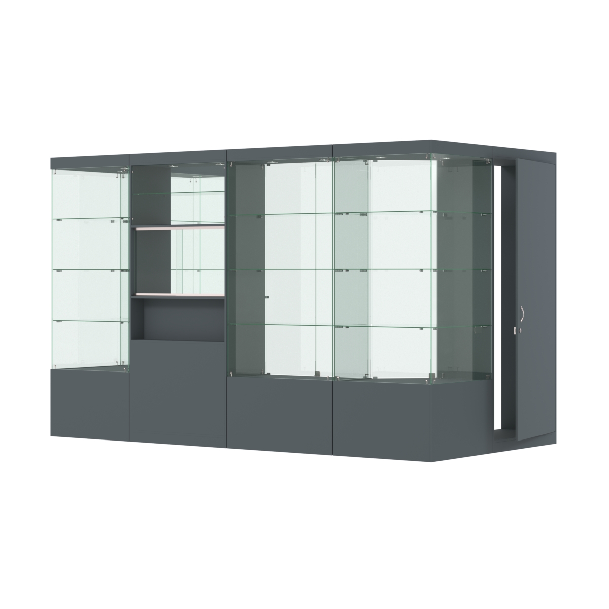 Павильон ИСТРА пристенный №1г (5, 87 кв.м) Темно-Серый