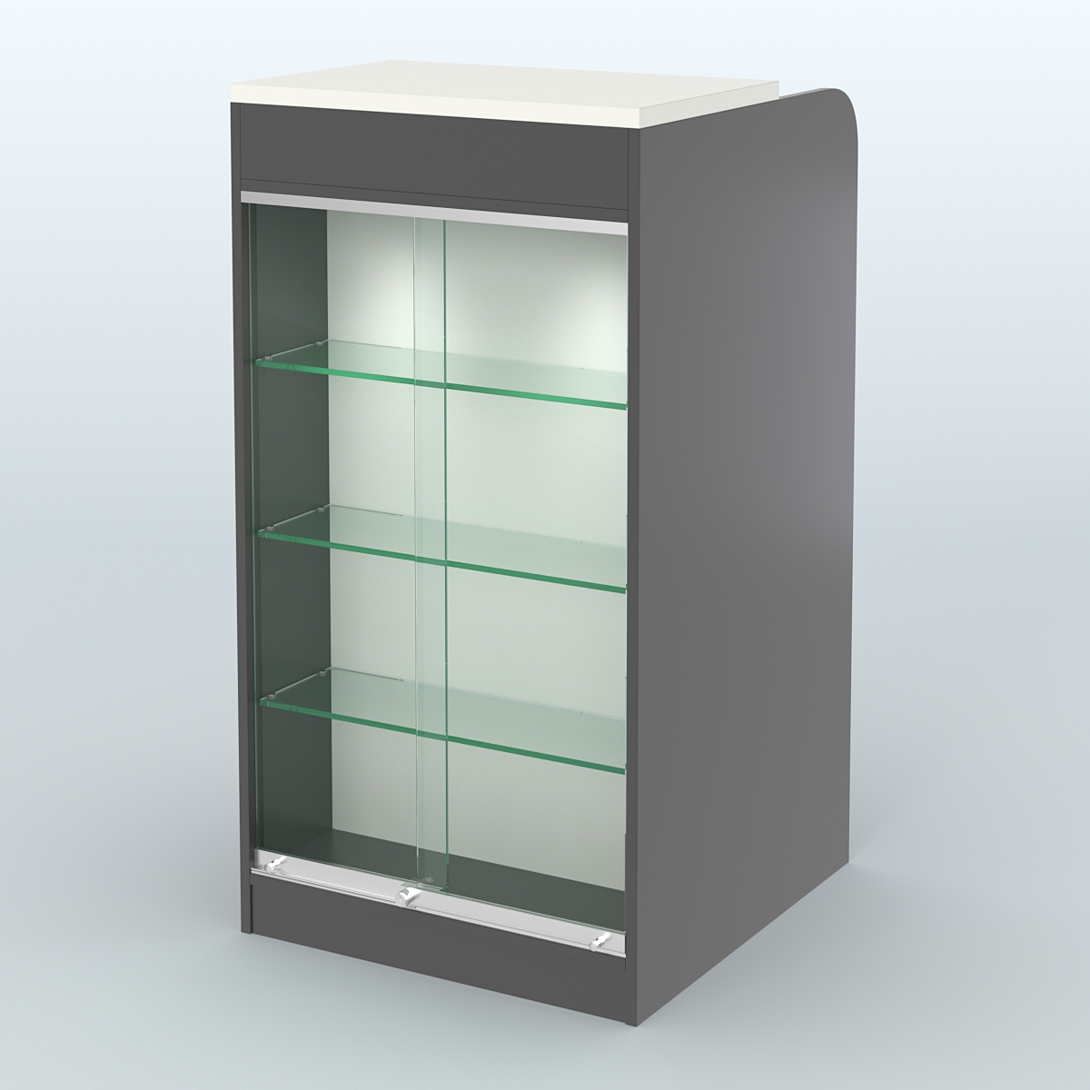 Ресепшен-Лайт №7 (600 мм) (Фасадная стенка - ЛДСП) Черный и Белый