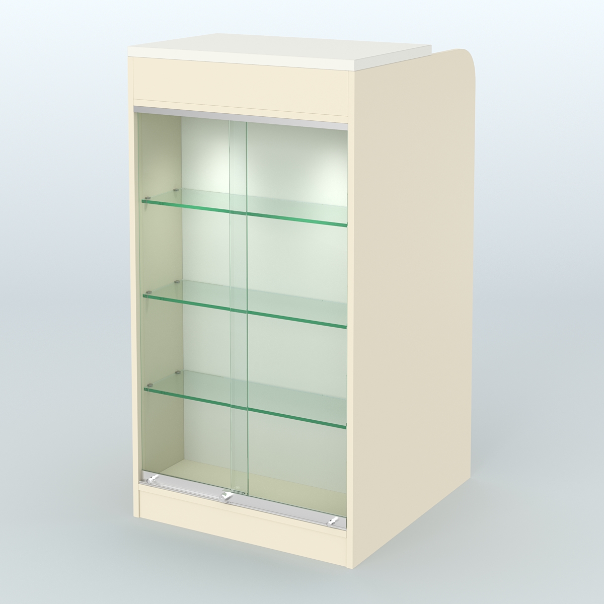 Ресепшен-Лайт №7 (600 мм) (Фасадная стенка - ЛДСП) Крем Вайс + Белый