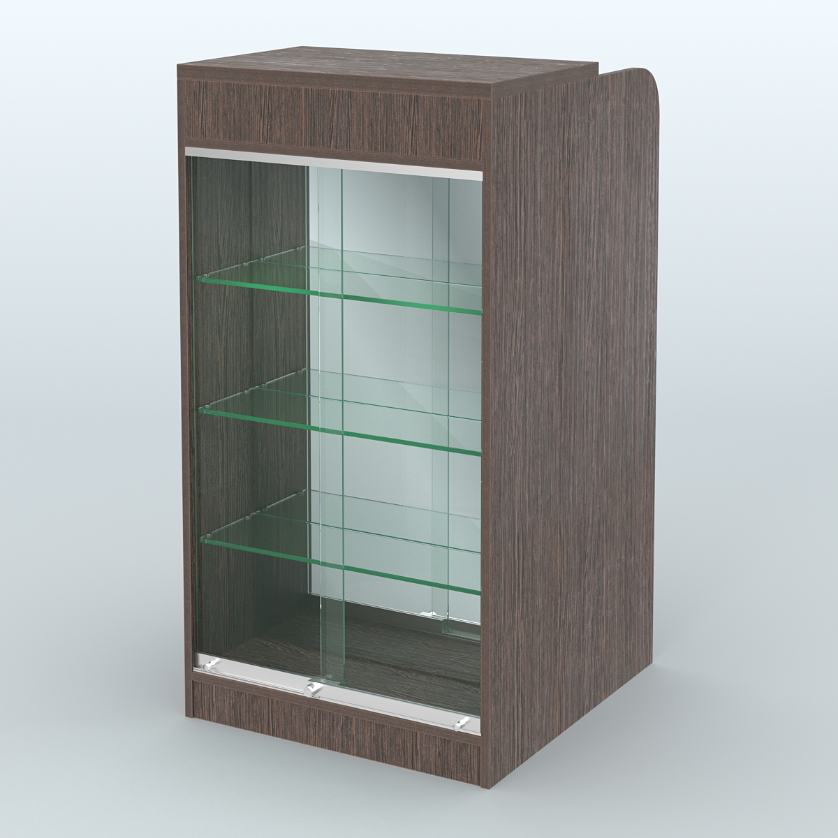 Ресепшен-Лайт №8 (600 мм) (Фасадная стенка - Зеркало) Дуб Венге