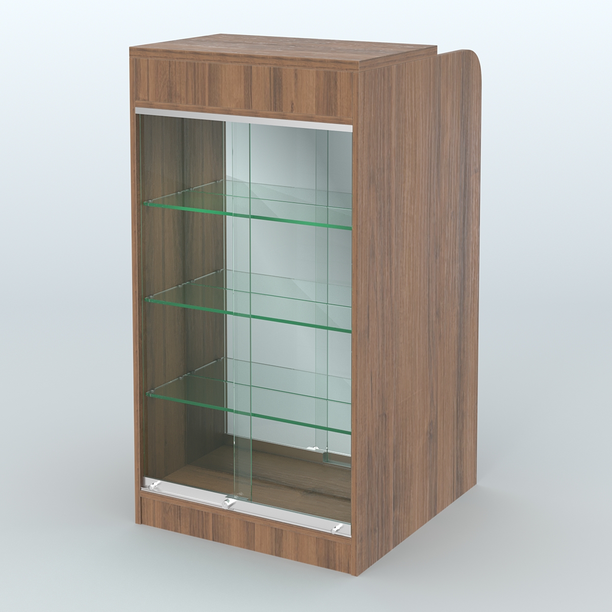 Ресепшен-Лайт №8 (600 мм) (Фасадная стенка - Зеркало) Орех