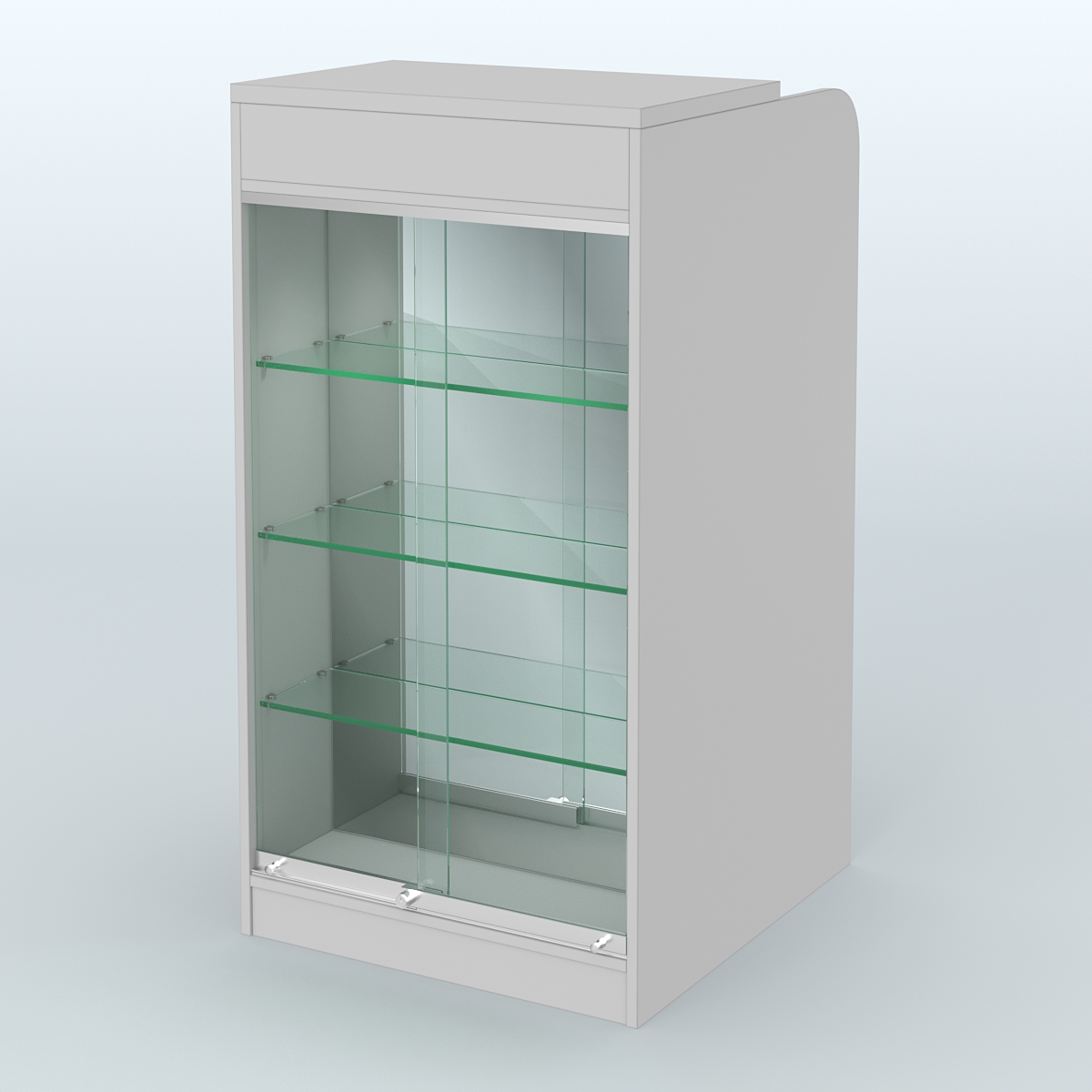 Ресепшен-Лайт №8 (600 мм) (Фасадная стенка - Зеркало) Серый