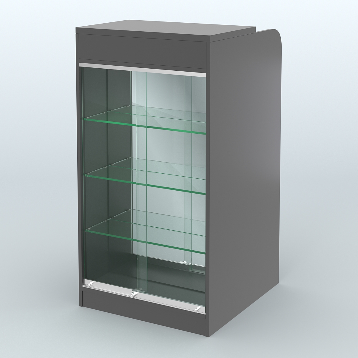 Ресепшен-Лайт №8 (600 мм) (Фасадная стенка - Зеркало) Черный