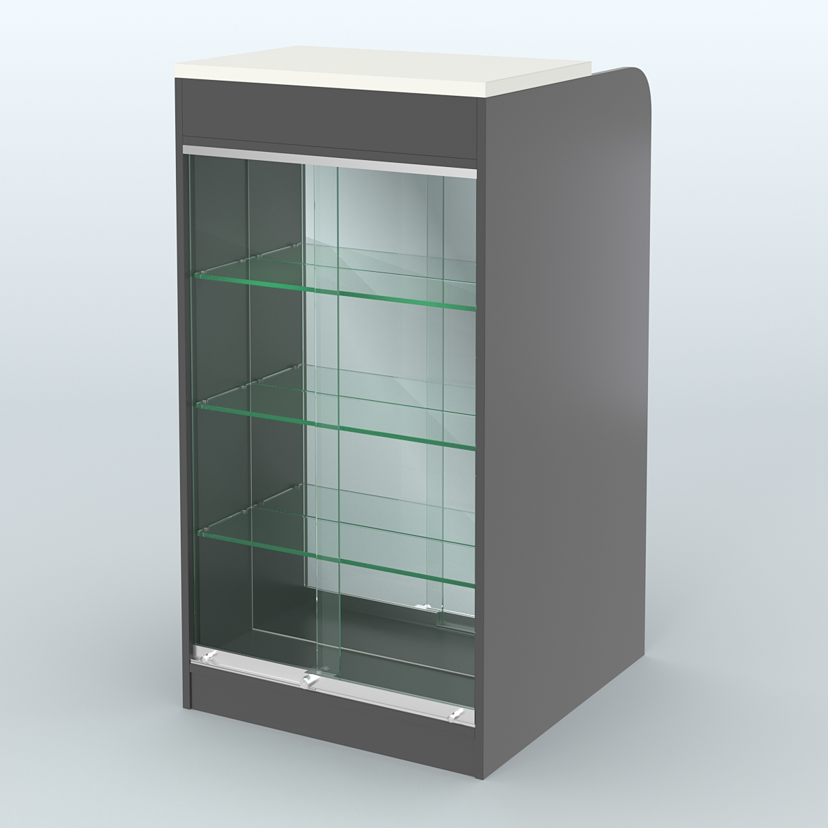Ресепшен-Лайт №8 (600 мм) (Фасадная стенка - Зеркало) Черный и Белый