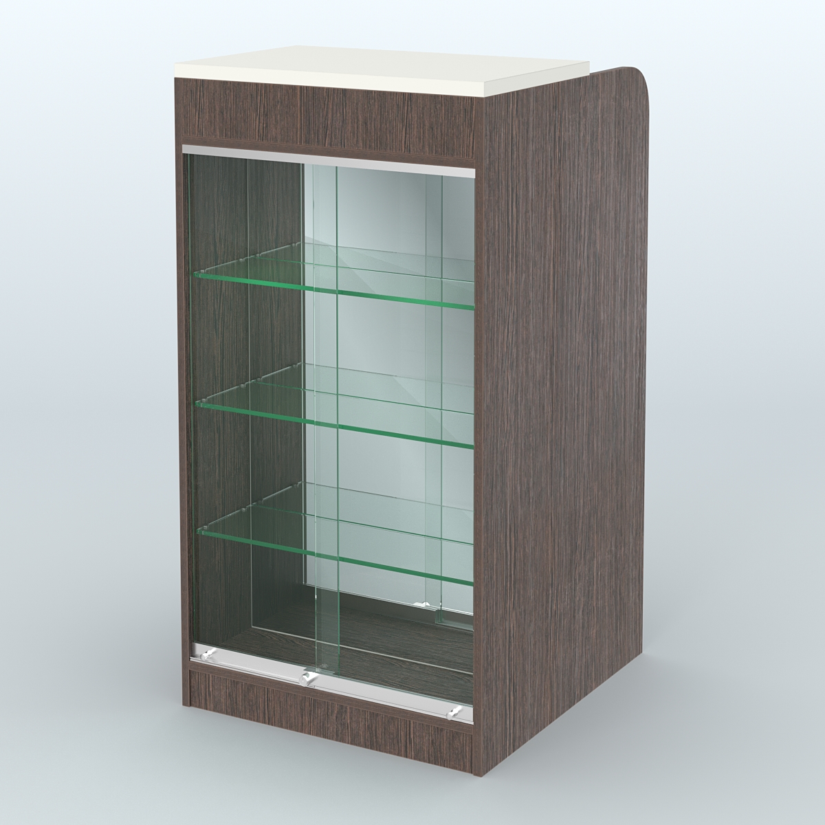 Ресепшен-Лайт №8 (600 мм) (Фасадная стенка - Зеркало) Дуб Венге + Белый