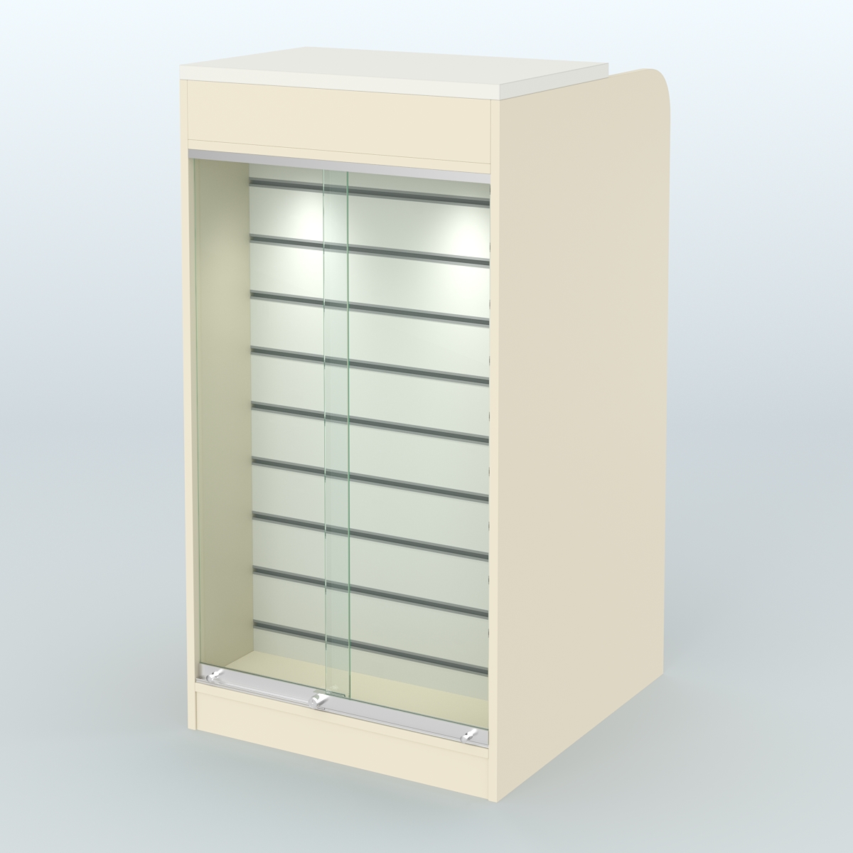 Ресепшен-Лайт №9 (600 мм) (Фасадная стенка - Экономпанель) Крем Вайс + Белый