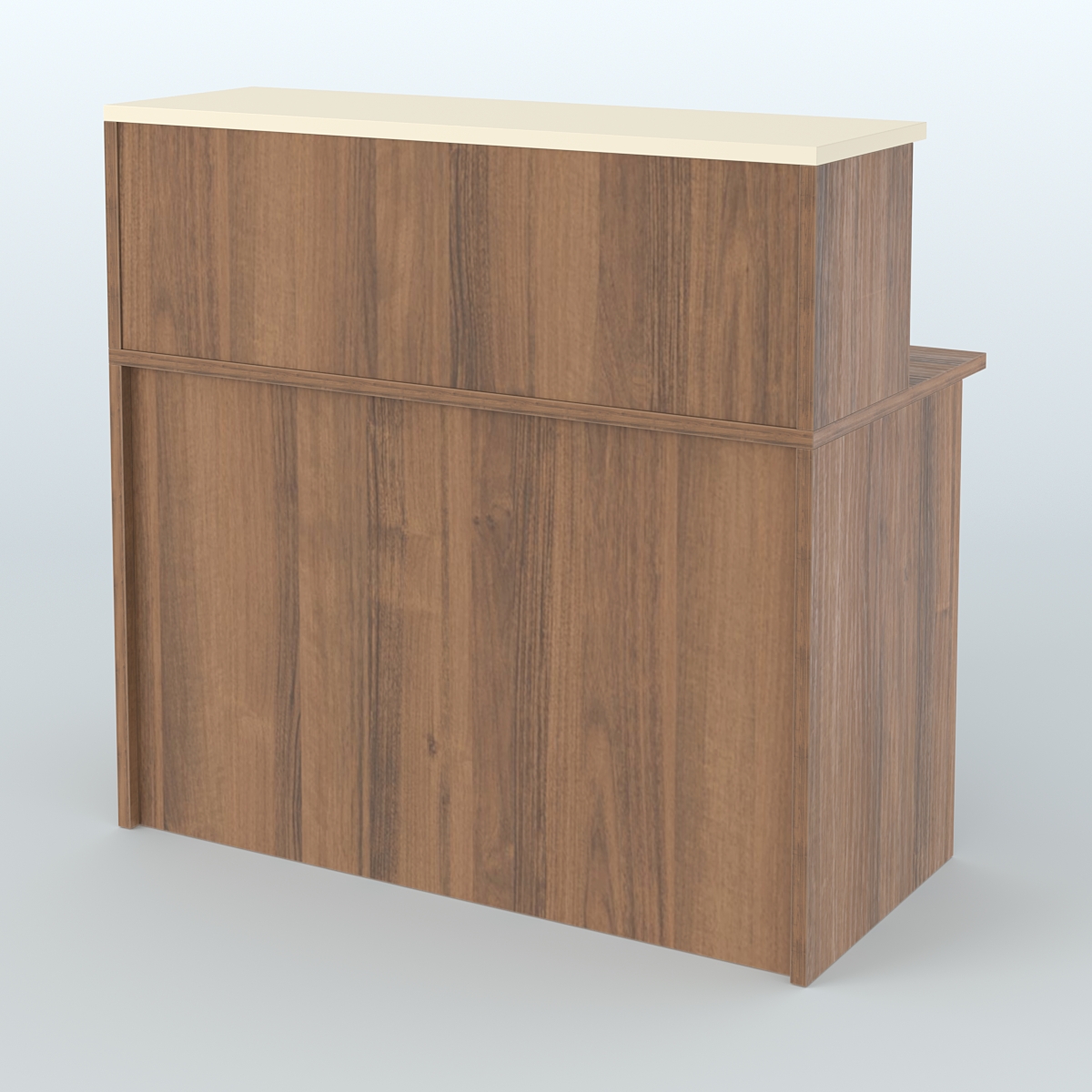 Ресепшен-Лайт прямоугольный с надставкой №11 Орех + Крем Вайс