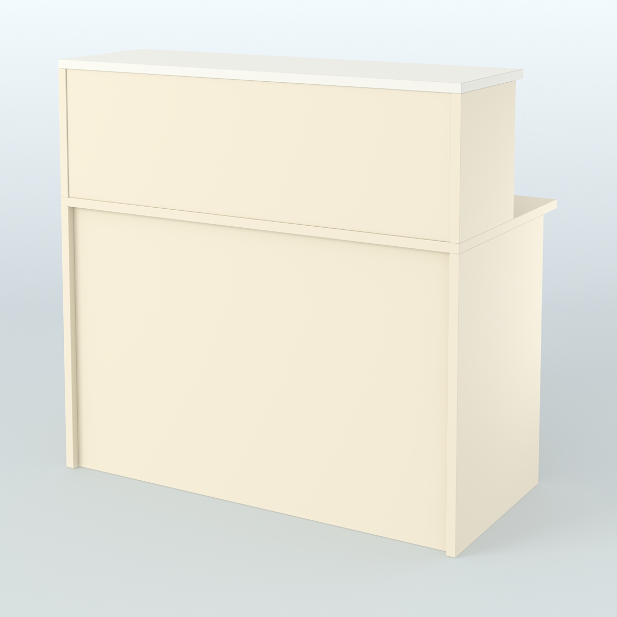 Ресепшен-Лайт прямоугольный с надставкой №11 Крем Вайс + Белый