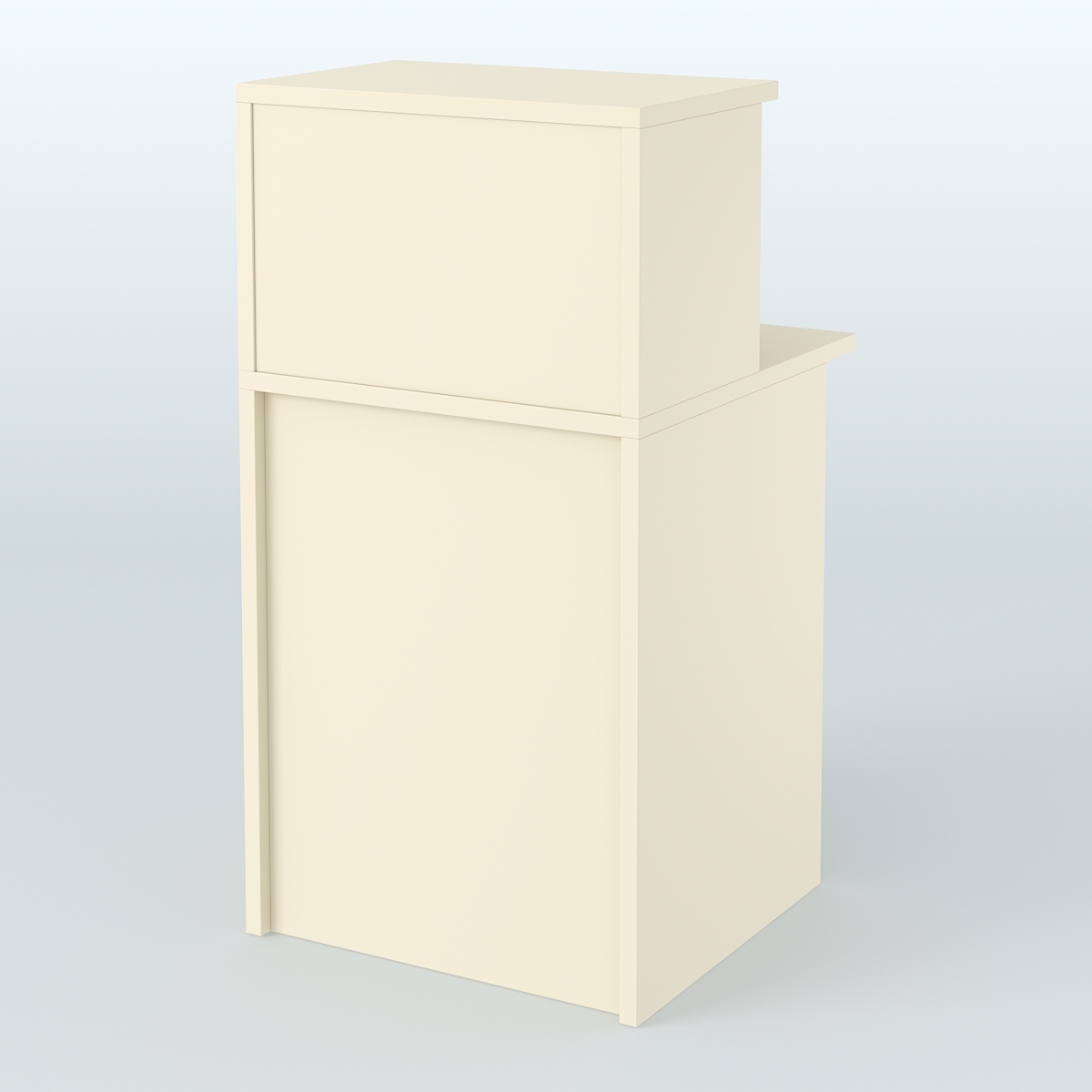 Ресепшен-Лайт прямоугольный с надставкой №12 Крем Вайс